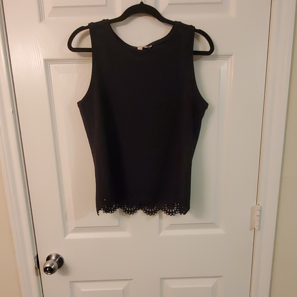 LOFT sleeveless top with scalloped hem